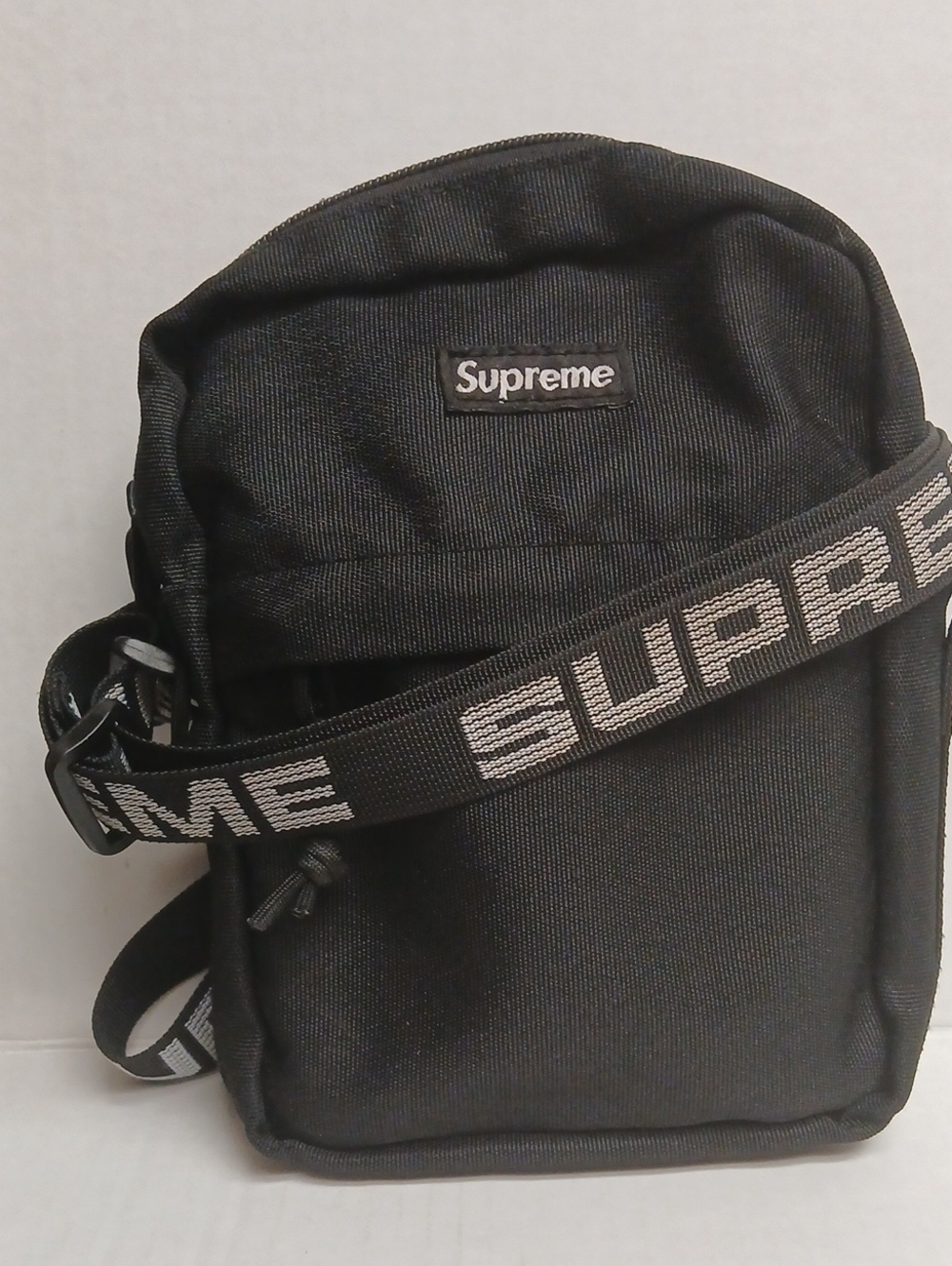 Supreme Black Logo Strap Belt Bag